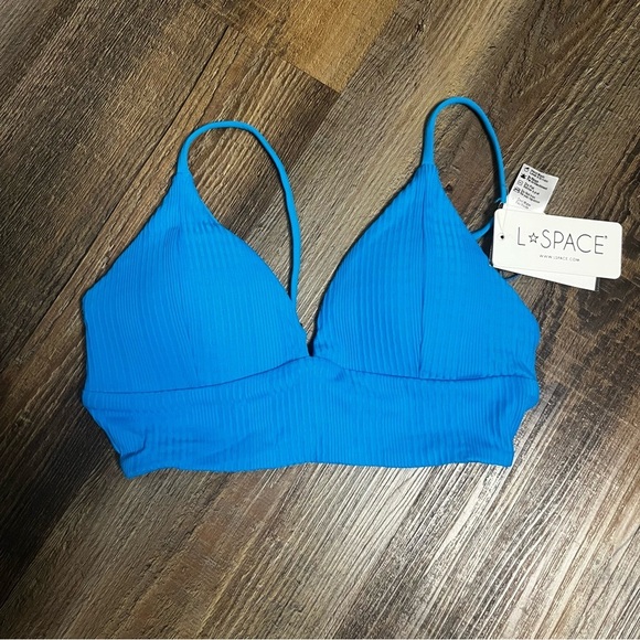 L Space Winnie Bikini Top Small *Teal Adjustable Straps Padded NWT - Picture 2 of 6